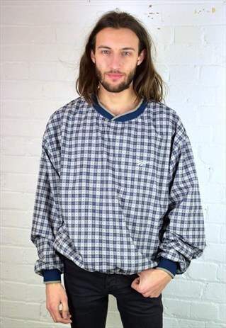 VINTAGE 90'S REEBOK CHECKED GOLF PULLOVER JACKET
