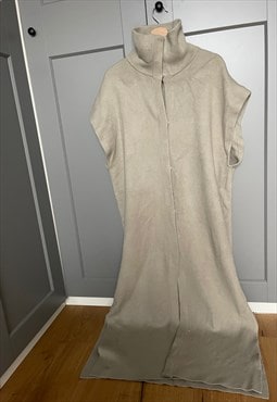 Vintage Light Grey Thick Long Winter Vest