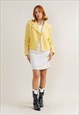 VINTAGE PREPPY DOUBLE BREASTED CROPPED BLAZER IN YELLOW XS