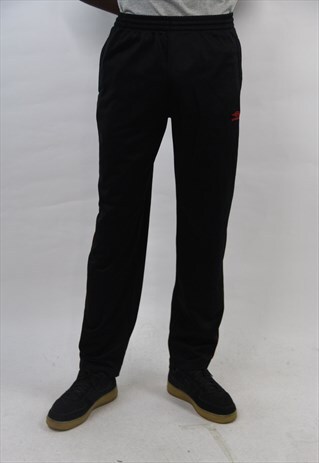 VINTAGE UMBRO BLACK 90'S TRACKSUIT BOTTOMS