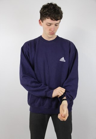 VINTAGE ADIDAS OVERSIZED NAVY SWEATSHIRT