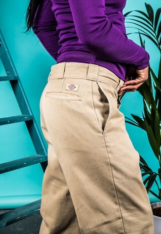 VINTAGE DICKIES BEIGE TROUSERS IN BEIGE