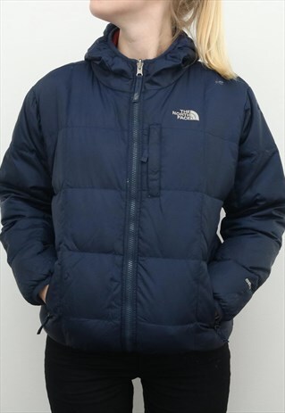 THE NORTH FACE - BLUE AND RED REVERSIBLE 550 PADDED JACKET -