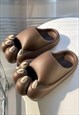 BEAR POW SLIDERS CHUNKY SANDALS ANIMAL CROCS IN BROWN