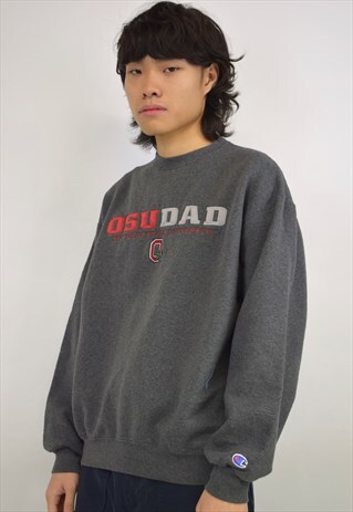 VINTAGE 90S CHAMPION OSU DAD GREY SWEATSHIRT