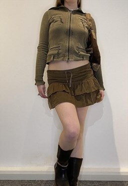 Y2k brown rara skirt