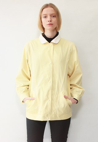 VINTAGE 80' BEAUTIFUL CUTE LIGHT PASTEL YELLOW JACKET