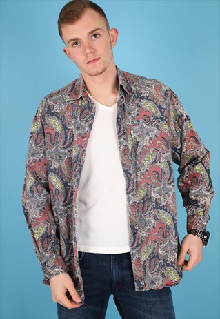 VINTAGE PATTERN SHIRT IN MULTI NS186