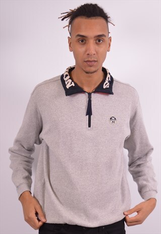 NORTH SAILS MENS VINTAGE SWEATSHIRT JUMPER MEDIUM GREY 90S