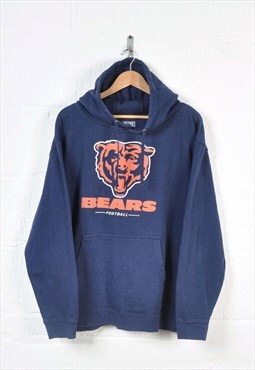 Vintage NFL Chicago Bears Hoodie Sweatshirt Navy XXL