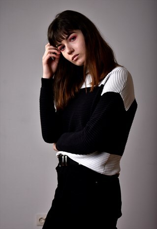 BLACK & WHITE ASOS STRIPED BLOUSE