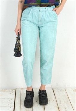 Vintage Women's W27 L27 Corduroy Pants Trousers Mint Cropp
