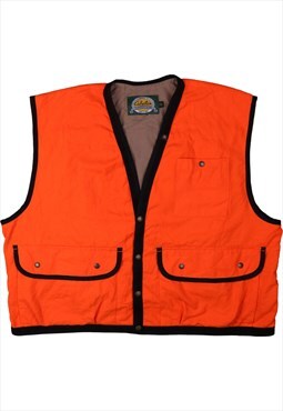 Vintage 90's Cabela's Gilet Vest Sleeveless Button Up Orange