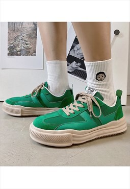 Skate low top sneakers retro classic suede shoes in green