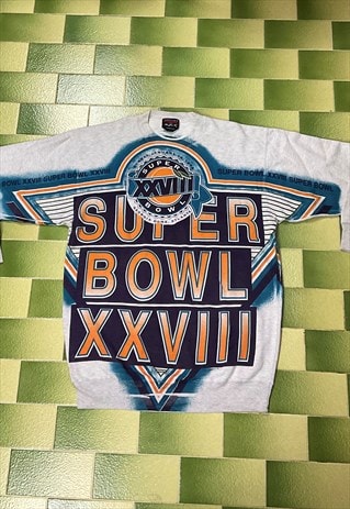 VINTAGE NFL 1994 SUPER BOWL XXVIII ALL OVER PRINT SWEATSHIRT