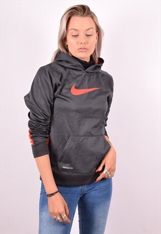 NIKE WOMENS VINTAGE HOODIE JUMPER XL GREY 90S