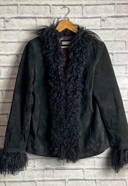Vintage 90s Suede Afghan Penny Lane Coat Jacket 10