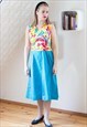 Bright blue colorful sleeveless dress