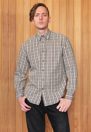 VINTAGE BROWN CHECKED WRANGLER SHIRT