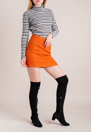 90S STRIPED TURTLE NECK TOP