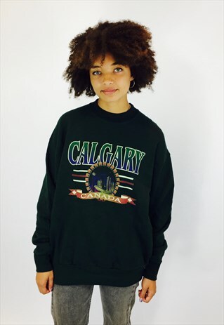 DARK GREEN CALGARY CANADA SWEATSHIRT