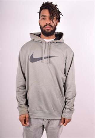 NIKE MENS VINTAGE HOODIE JUMPER XL GREY 90S
