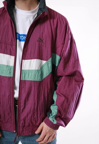 90S VINTAGE PUMA MENS RARE OLDSCHOOL SHELL JACKET 13787