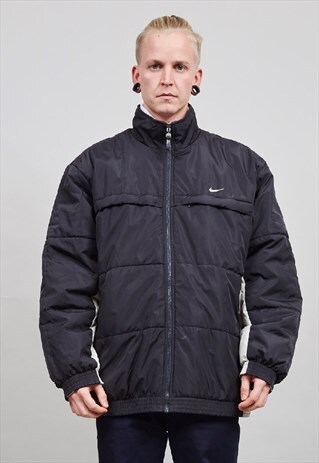 VINTAGE 90'S NIKE MONOCHROME REVERSIBLE PUFFER JACKET