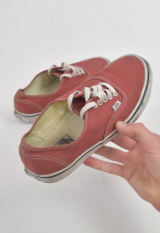VINTAGE 90S RED VANS CANVAS CLASSIC SHOE TRAINER