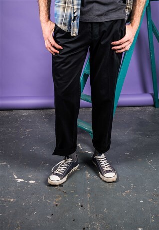 VINTAGE 1980S DOCKERS TROUSERS BLACK