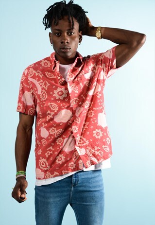 VINTAGE PINK HAWAIIAN SHIRT