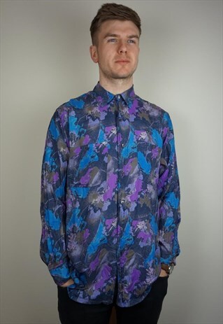 PURE SILK FUNKY PATTERNED SHIRT