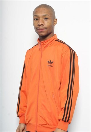 VINTAGE ADIDAS LOGO TRACK JACKET ORANGE