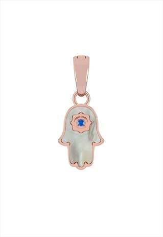 PROTECTION HAND OF FATIMA PENDANT ROSE GOLD, MOTHER OF PEARL