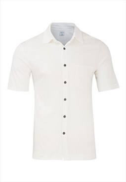 Mens muscle fit short sleeve shirt in white