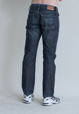 Vintage Y2k Straight Fit Bootcut Dark Blue Mens Jeans W30