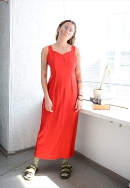 Vintage 80's Red Maxi Dress