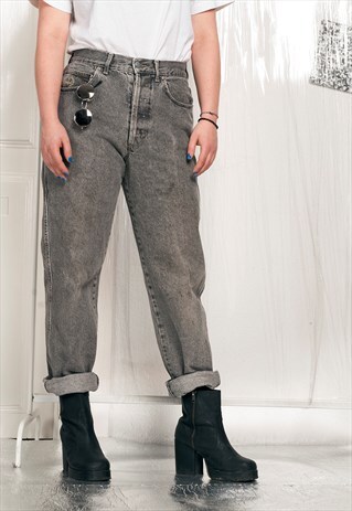 80S VINTAGE GREY SISLEY JEANS