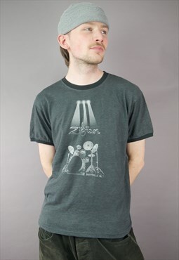 Vintage Zidjian Drums Graphic T-Shirt in Grey