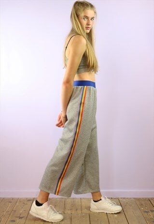 TROUSERS IN GREY WITH RAINBOW TRIM