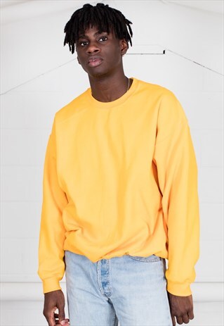 COSMIC SAINT MENS GOLD YELLOW SWEATSHIRT