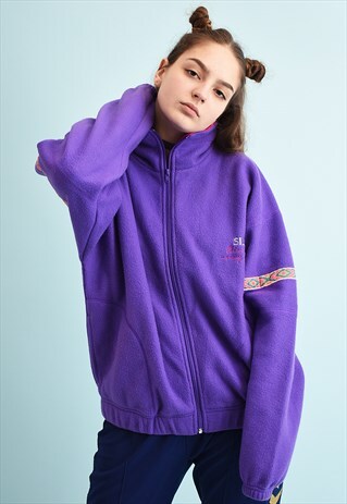 80'S RETRO ATHLEISURE SPORTS FLEECE SWEATSHIRT JACKET