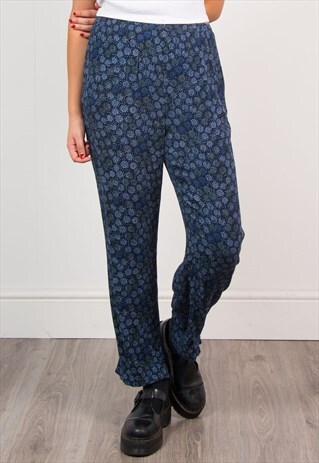 VINTAGE 90'S BLUE PATTERNED HIPPIE TROUSERS
