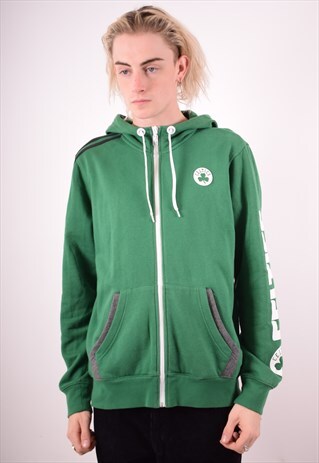 ADIDAS MENS VINTAGE HOODIE SWEATER LARGE GREEN 90S