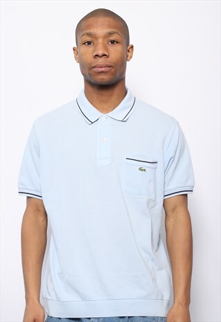 VINTAGE LACOSTE LOGO POLO SHIRT BLUE