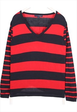 Vintage 90's Tommy Hilfiger Jumper / Sweater V Neck Striped