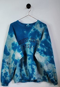 Upcycled Vintage 90s Guess Tie-dye Sweatshirt Size XL