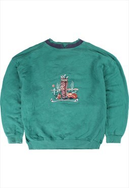 Vintage  Le Coq Sportif Sweatshirt Golf Crewneck Green Large