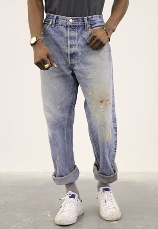 VINTAGE BLUE LEVI'S PAINT 501 JEANS