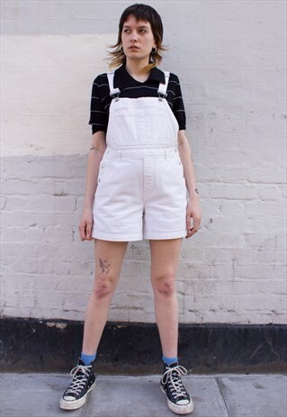 WHITE DENIM VINTAGE DUNGAREES